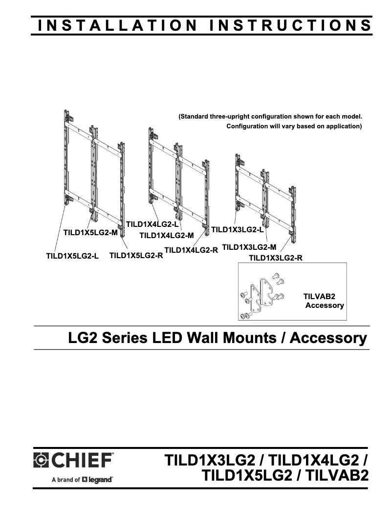 Page n°1 - Manuel utilisateur Chief TILD1X3LG2-L