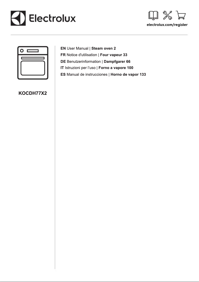 Page 1 de la notice Manuel utilisateur Electrolux KOCDH77X2