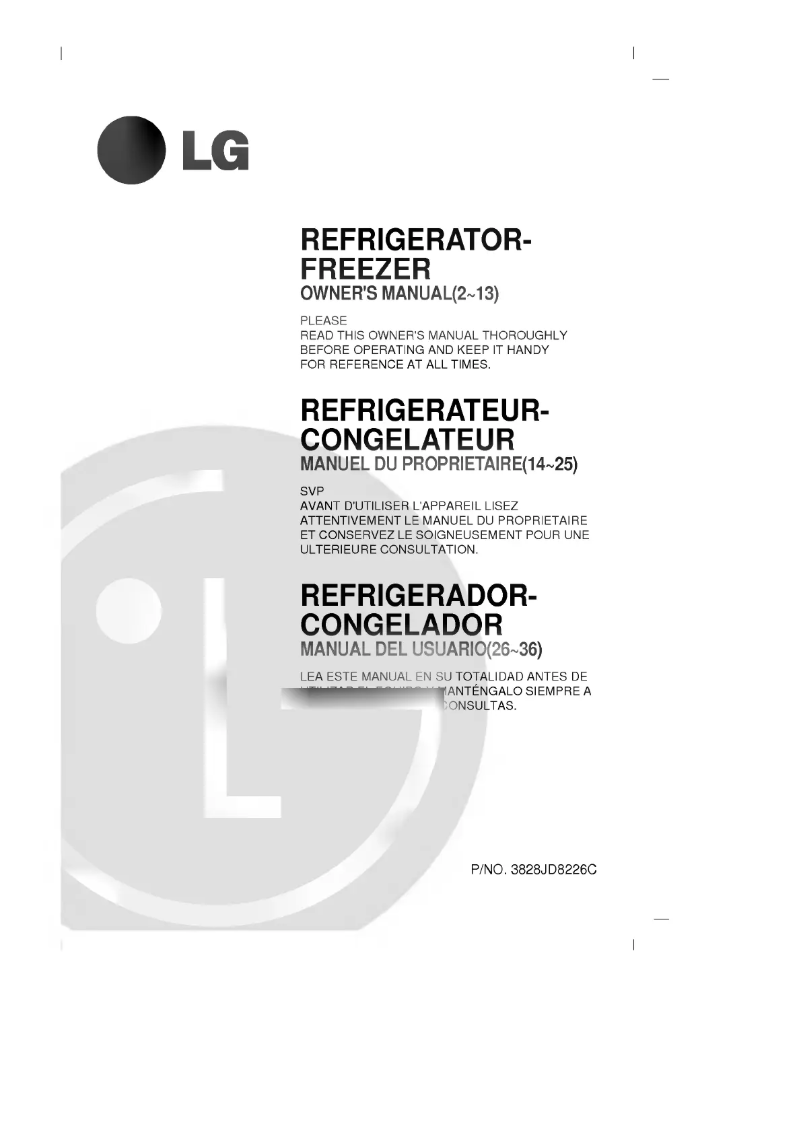 Page 1 de la notice Manuel utilisateur LG GR-T452Z