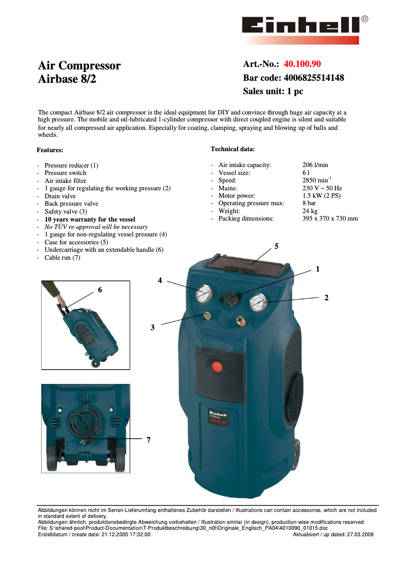 Page 1 de la notice Manuel utilisateur Global Airbase 8/2