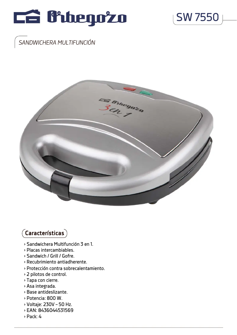 Image de la première page du manuel de l'appareil SW 7550