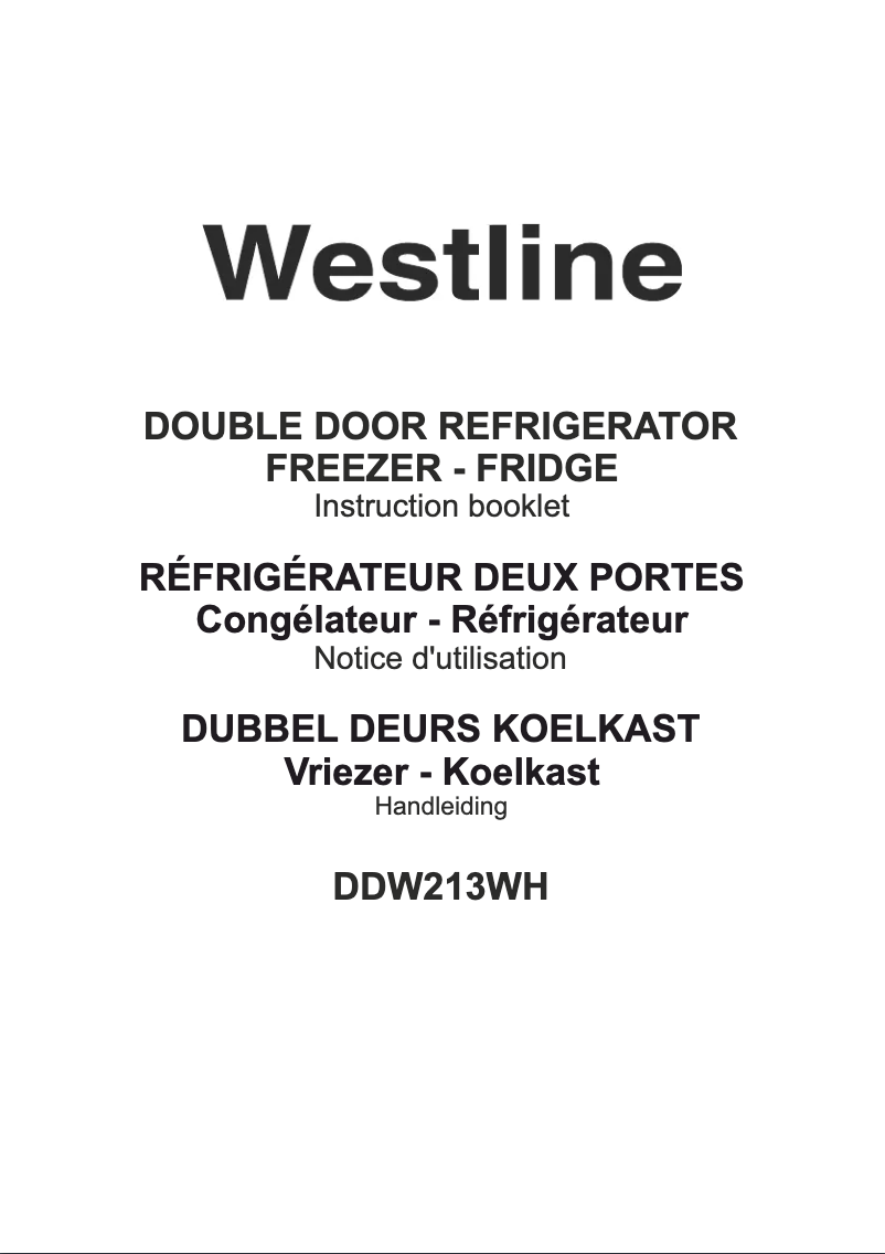 Page n°1 - Manuel utilisateur Westline DDW213WH
