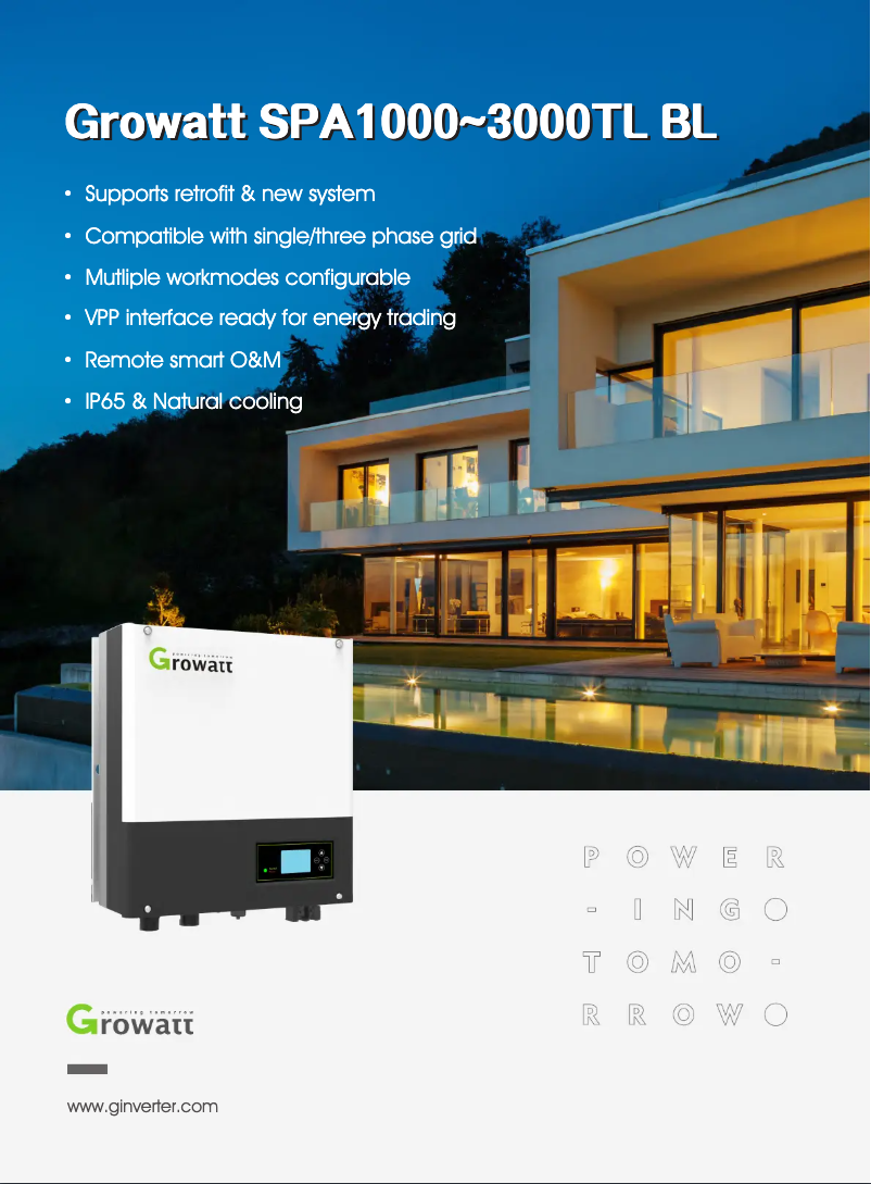 Image de la première page du manuel de l'appareil SPA3000TL BL