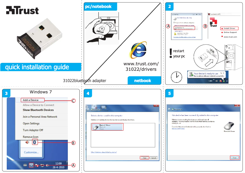 Page 1 de la notice Manuel utilisateur Trust 31022