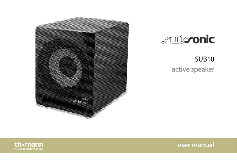 Page n°1 - Manuel utilisateur Swissonic Sub10