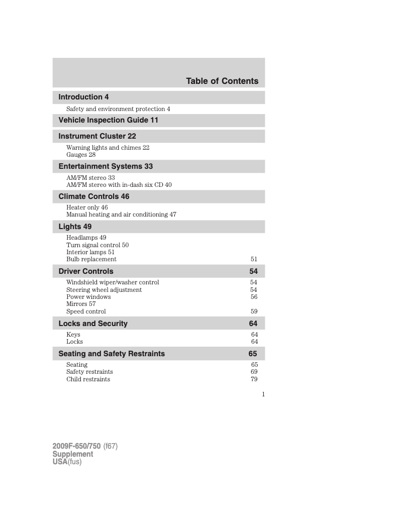 Image de la première page du manuel de l'appareil F-650 (2009)