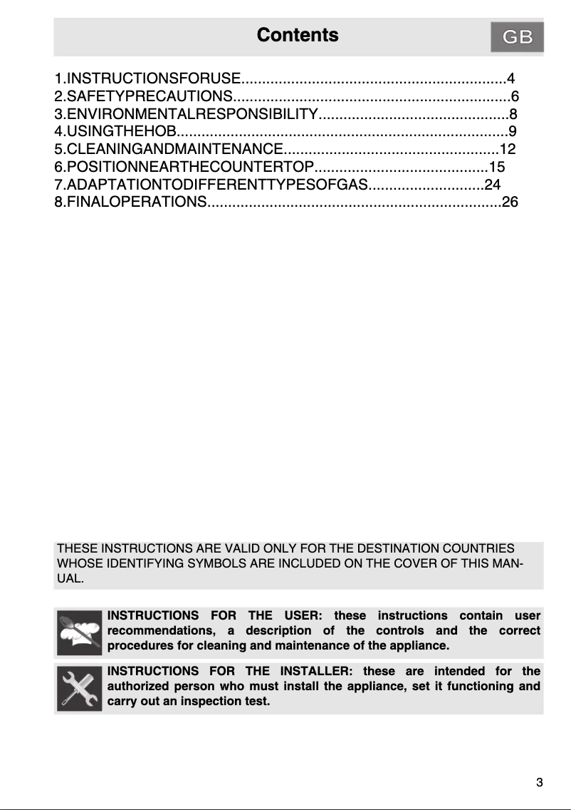 Page 1 de la notice Fiche technique Smeg PSA906