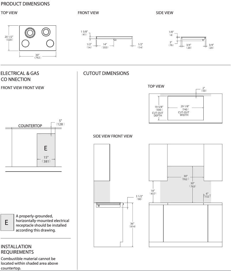 Page 1 de la notice Instructions / montage Bertazzoni PE304CER
