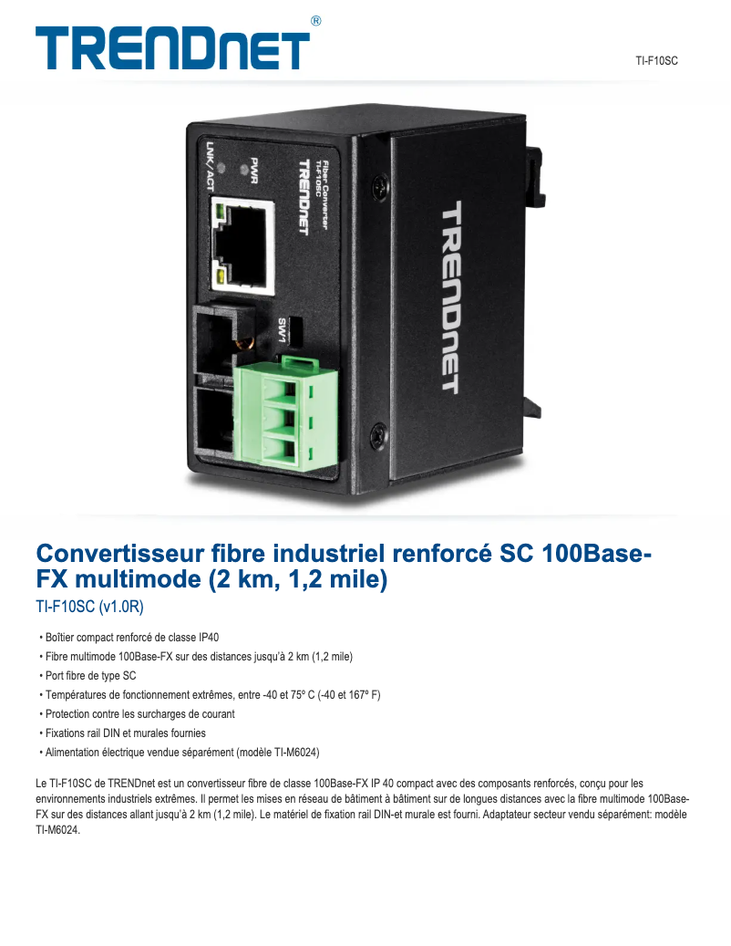 Image de la première page du manuel de l'appareil TI-F10SC