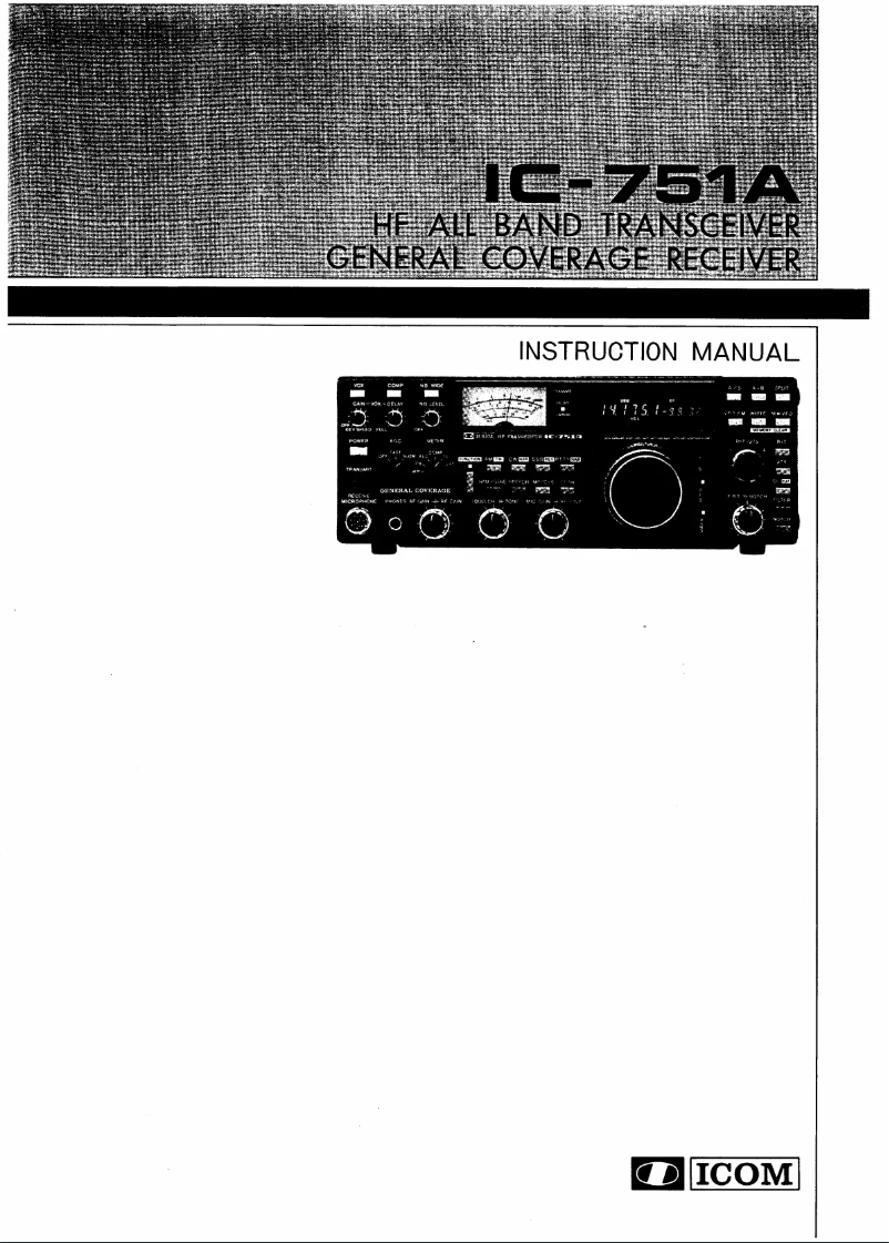 Image de la première page du manuel de l'appareil IC-751A
