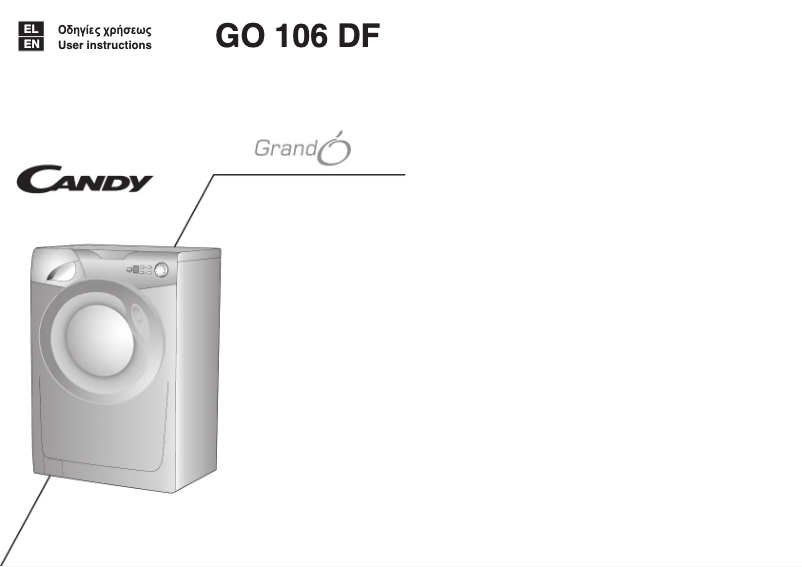 Page 1 de la notice Manuel utilisateur Candy GO 106DF/1-16S