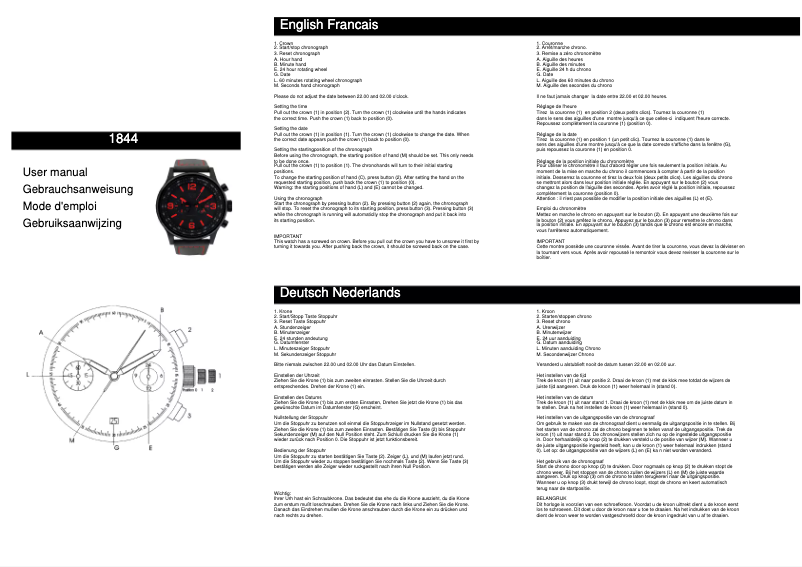 Image de la première page du manuel de l'appareil 1844