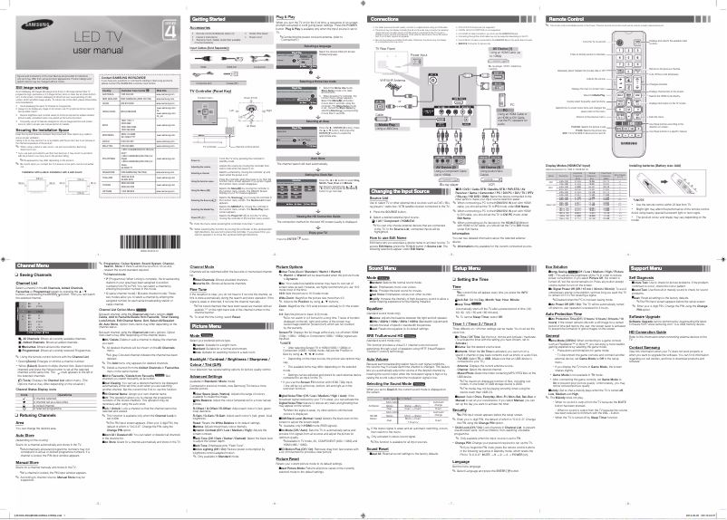 Page 1 de la notice Manuel utilisateur Samsung UA32EH4009R