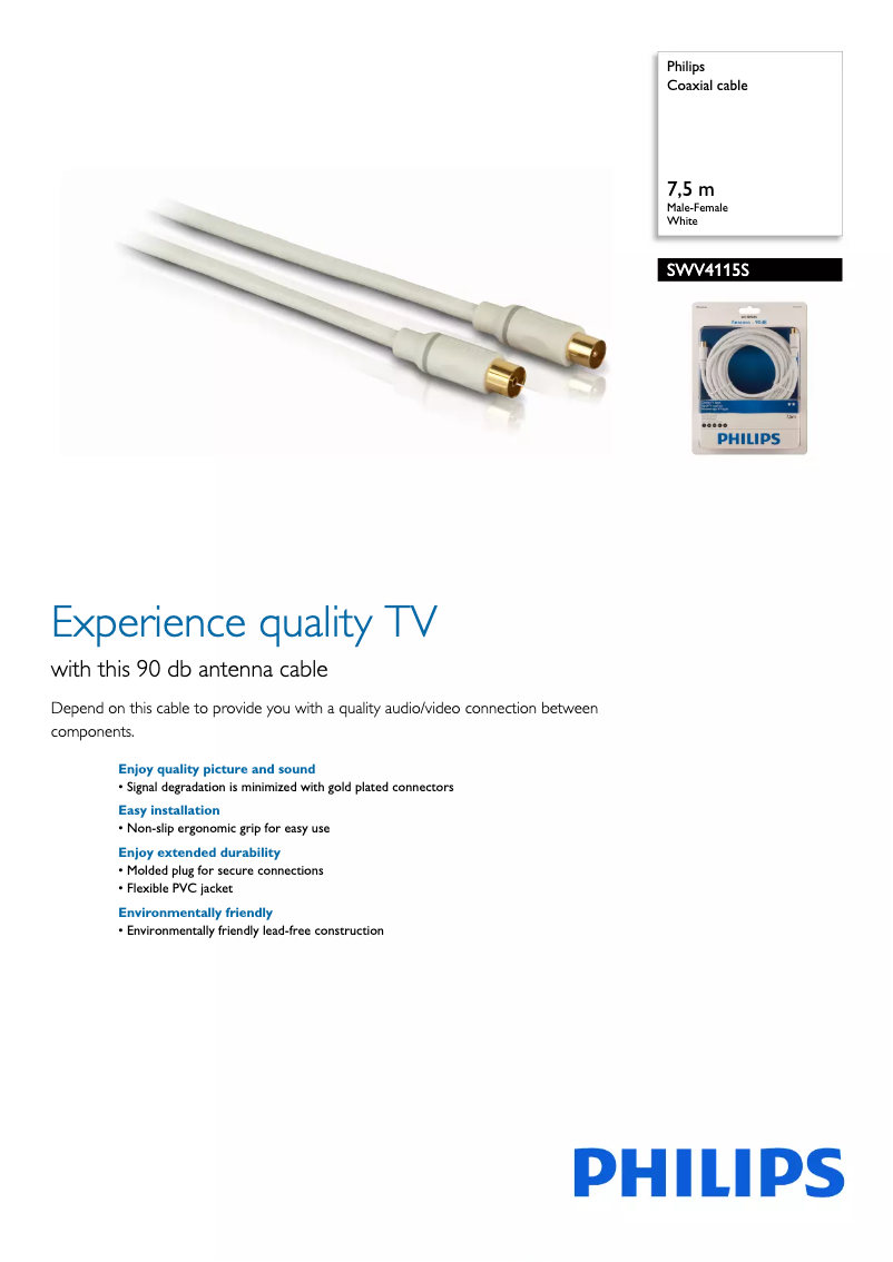 Page 1 de la notice Brochure Philips SWV4115S