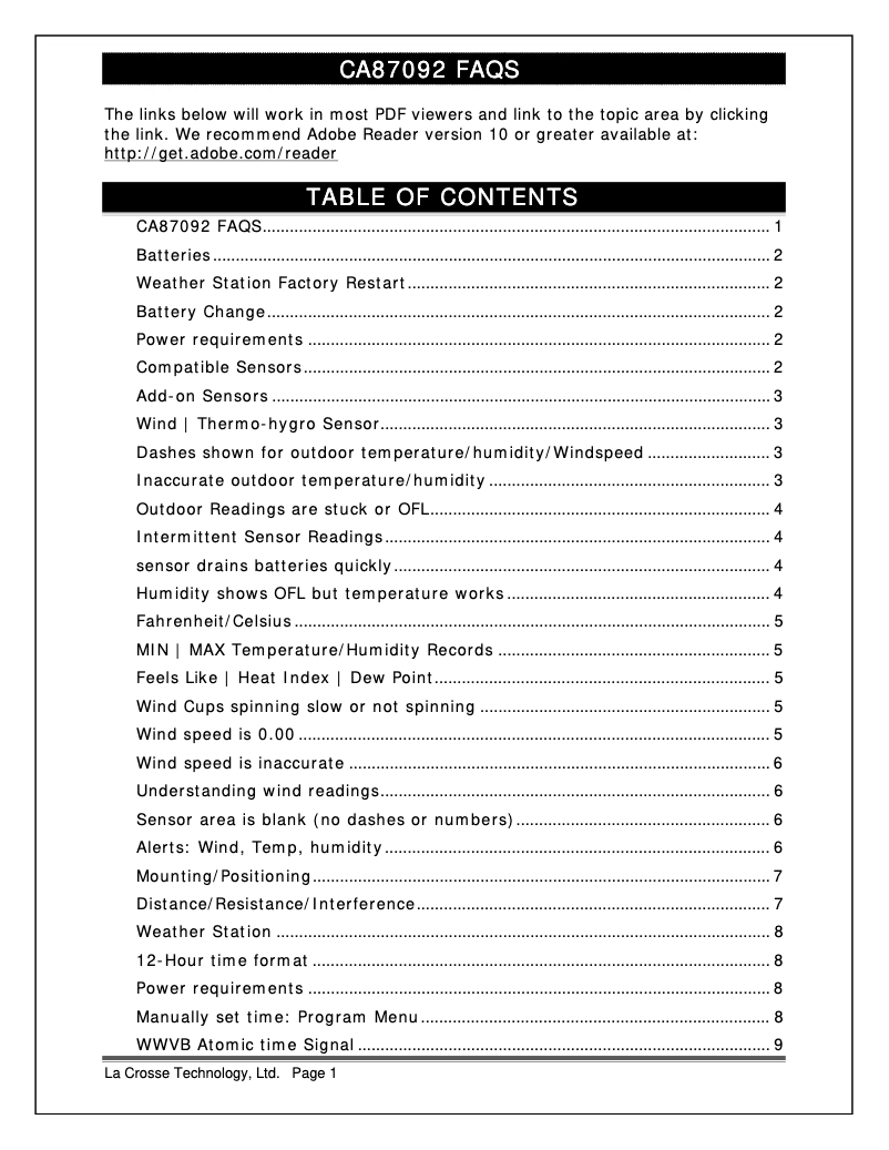 Image de la première page du manuel de l'appareil CA87092