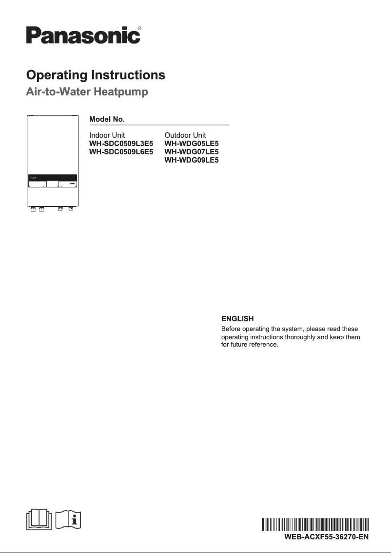 Page 1 de la notice Manuel utilisateur Panasonic WH-WDG07LE5