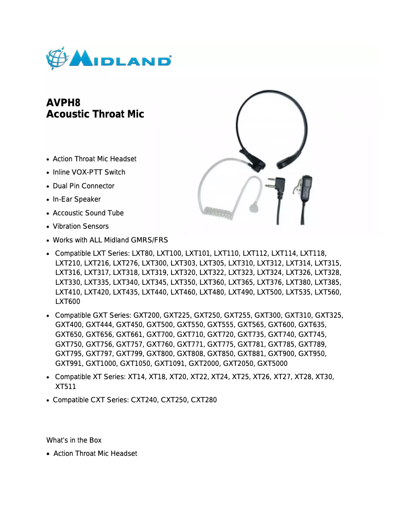 Image de la première page du manuel de l'appareil AVPH8