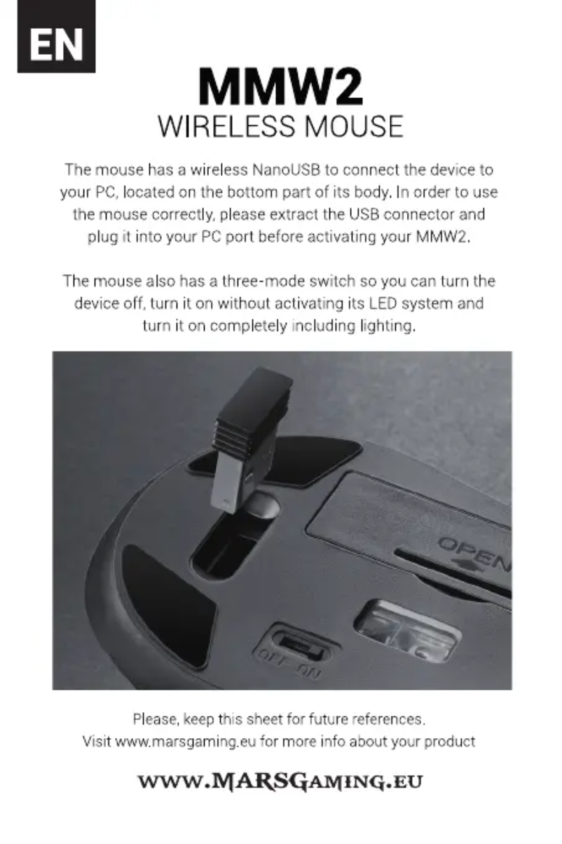 Page n°1 - Manuel utilisateur Mars Gaming MMW2