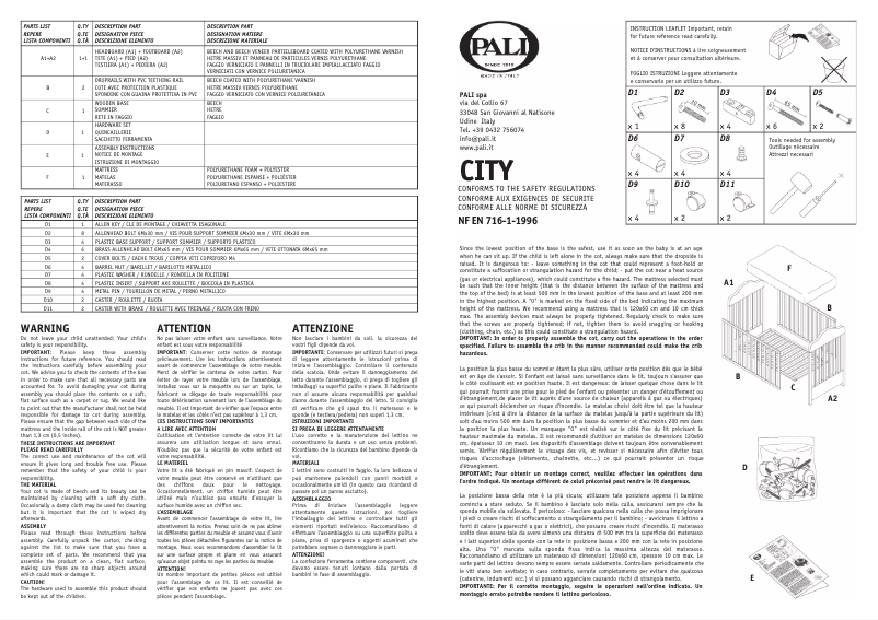 Page 1 de la notice Manuel utilisateur Pali City