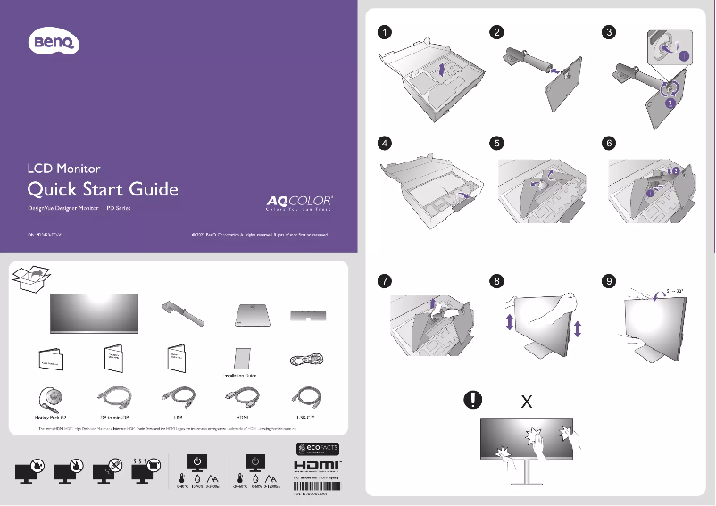 Page 1 de la notice Guide de démarrage rapide BenQ PD3420Q