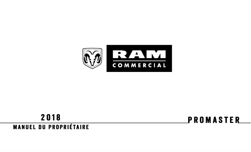 Page 1 de la notice Manuel utilisateur RAM Promaster (2018)