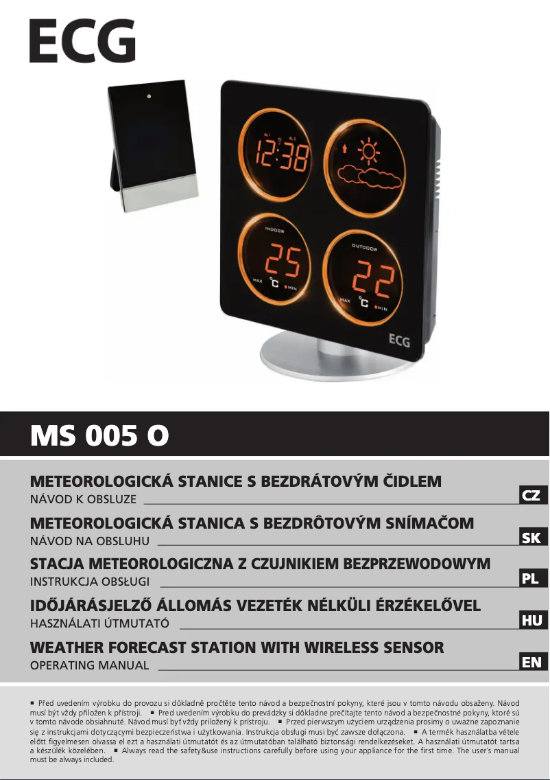 Image de la première page du manuel de l'appareil MS 005 O