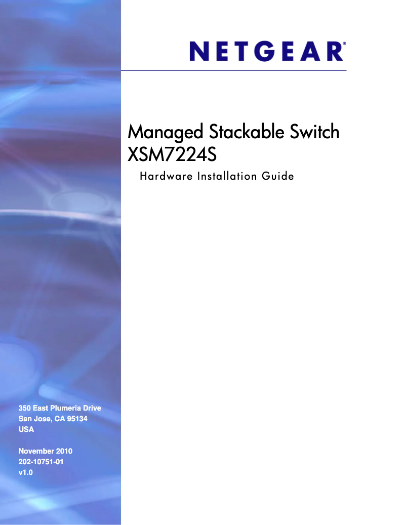 Page n°1 - Guide d'installation Netgear ProSafe M7300-24XF