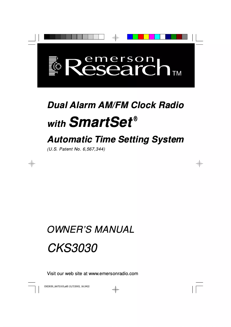 Page n°1 - Manuel utilisateur Emerson CKS3030