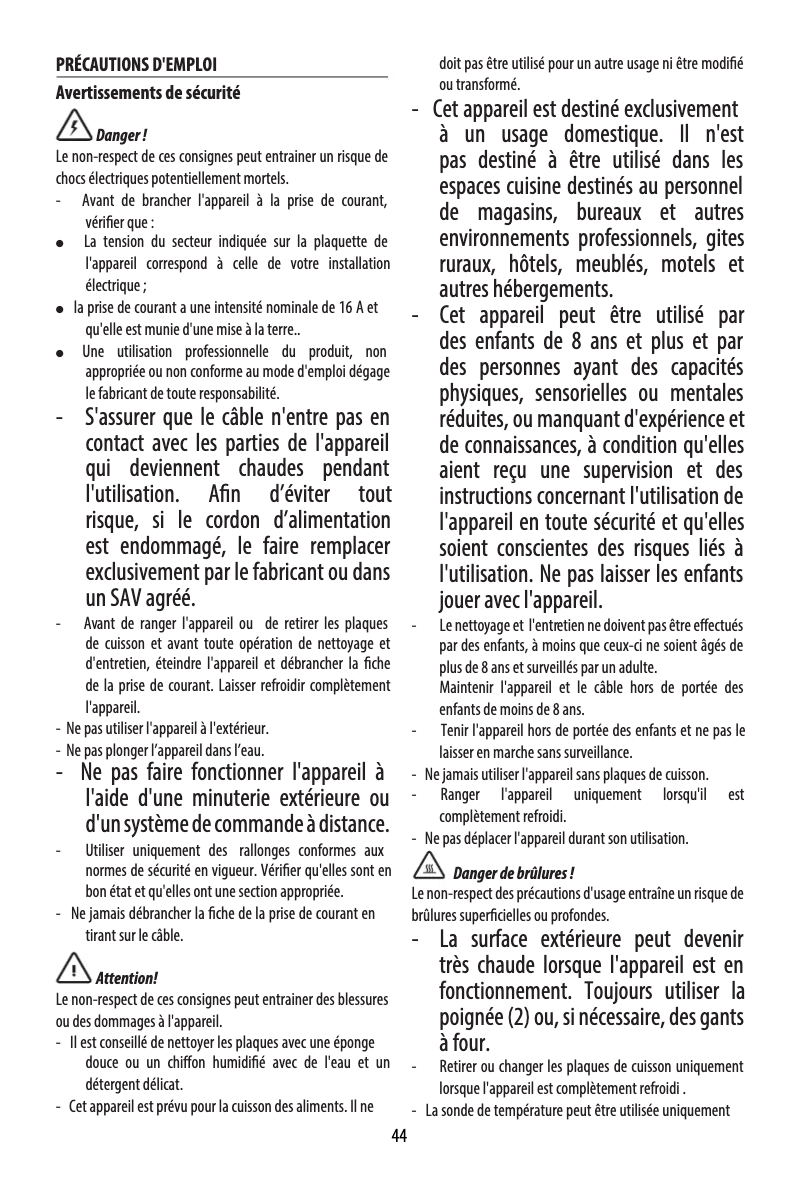 Page 1 de la notice Manuel utilisateur DeLonghi MultiGrill 1100 CGH1130DP
