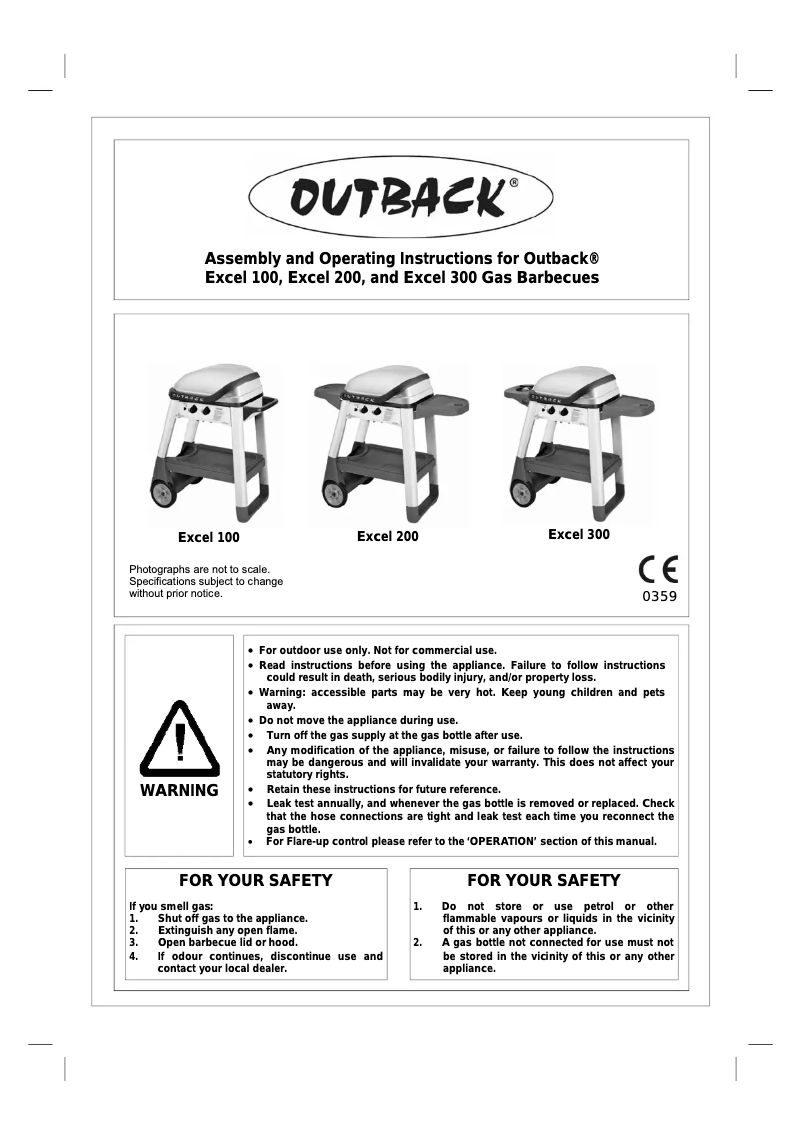 Page 1 of the manual User Manual Outback Excel 200
