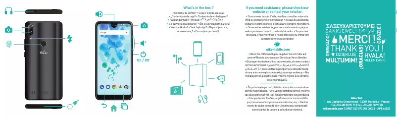 Page 1 de la notice Manuel utilisateur Wiko View 2 Pro