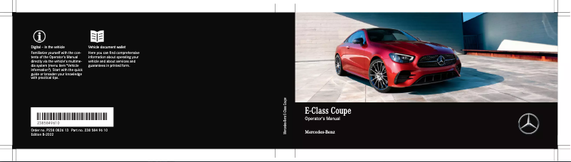 Page 1 de la notice Manuel utilisateur Mercedes-Benz E-Class Coupe (2022)