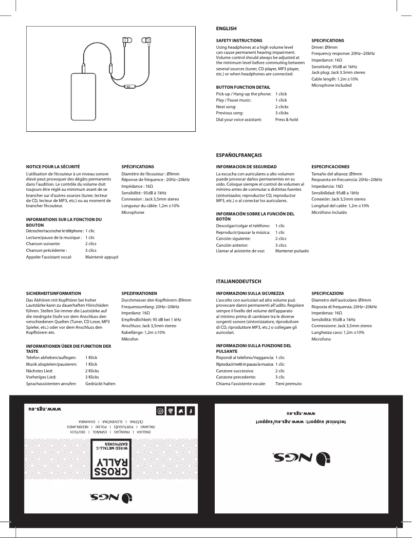 Image de la première page du manuel de l'appareil Cross Rally