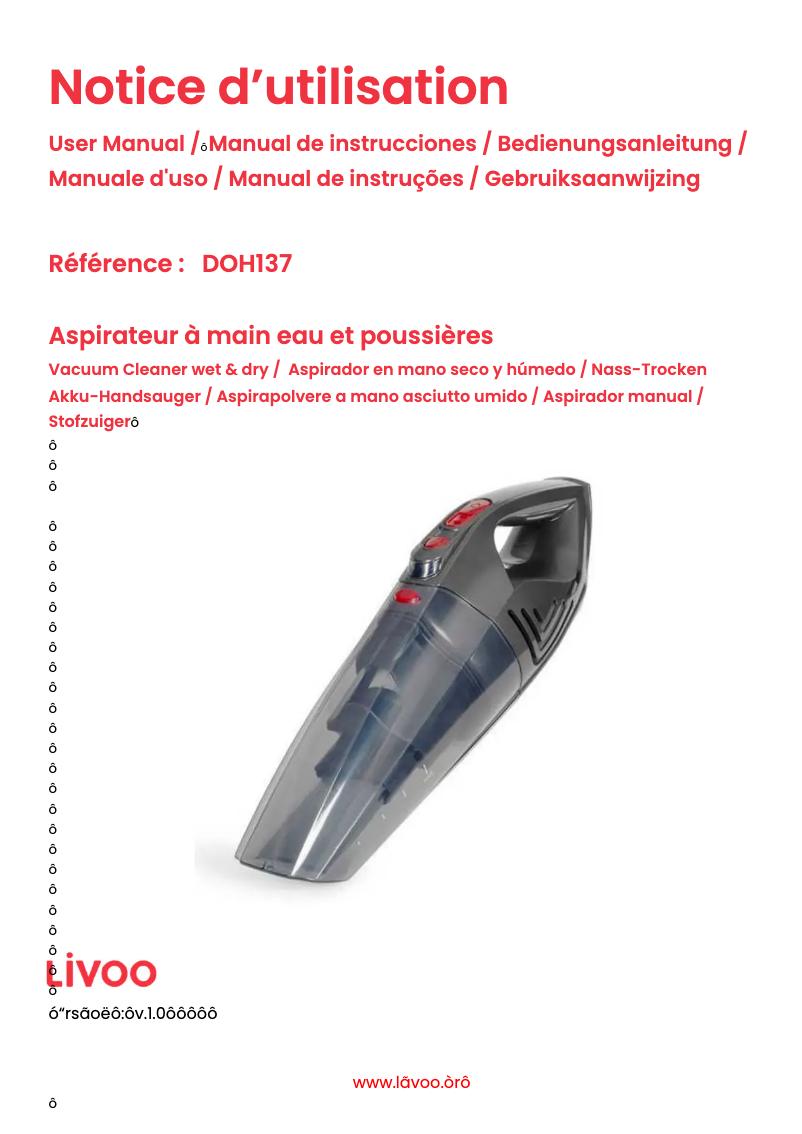 Imagen de la primera página del manual del dispositivo DOH137