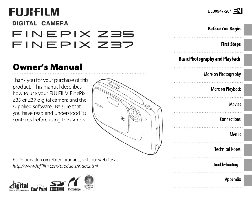 Page n°1 - Manuel utilisateur Fujifilm FinePix Z31