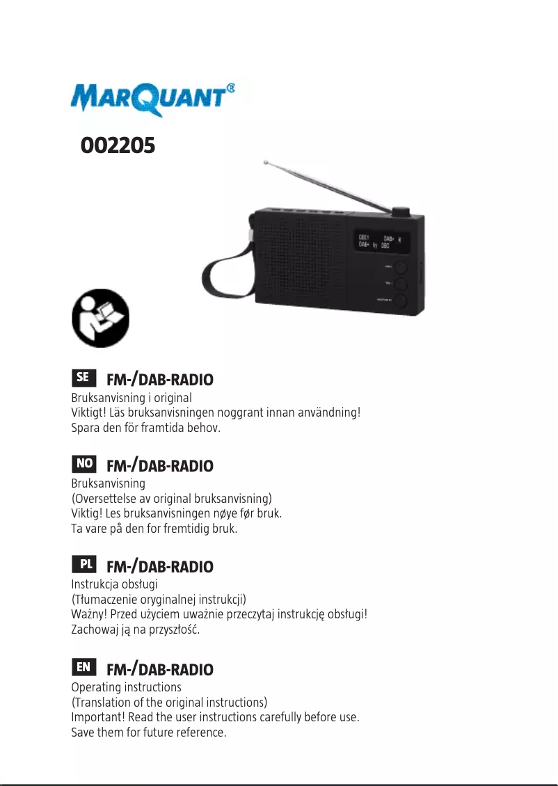 Image de la première page du manuel de l'appareil 002-205