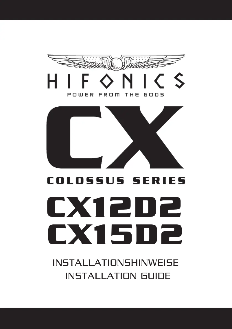 Page 1 de la notice Manuel utilisateur Hifonics Colossus CX12D2