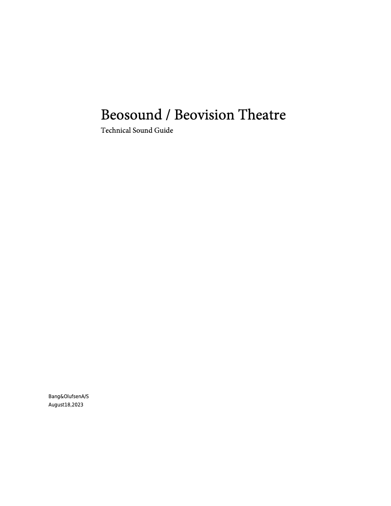 Page 1 de la notice Dessin technique Bang & Olufsen Beovision Theatre
