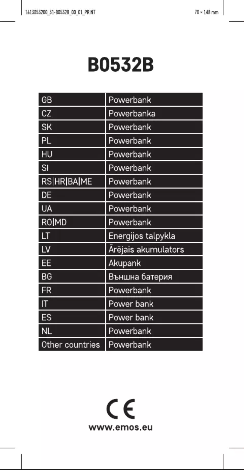 Page n°1 - Manuel utilisateur Emos B0532B
