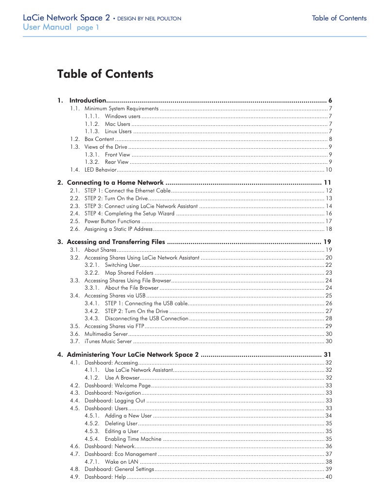 Página 1 del manual Manual de usuario LaCie Network Space 2