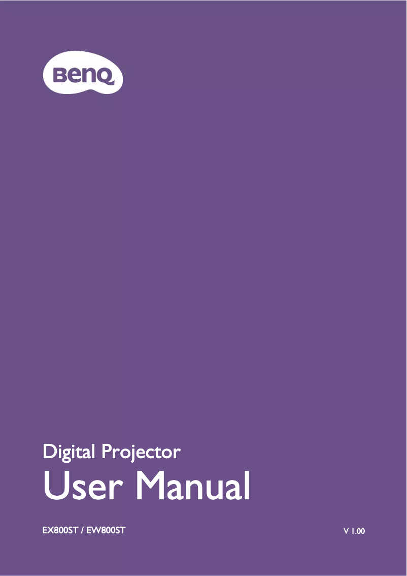 Page n°1 - Manuel utilisateur BenQ EW800ST