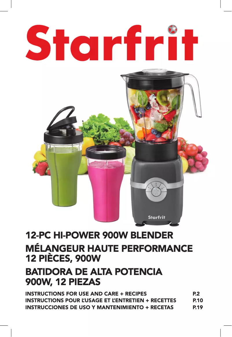 Page n°1 - Manuel utilisateur Starfrit 024306-002-0000