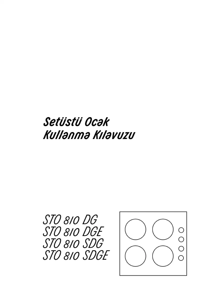 Page n°1 - Manuel utilisateur Arçelik STO 810 SDG