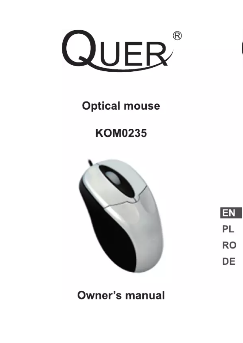 Page 1 de la notice Manuel utilisateur Quer KOM0235