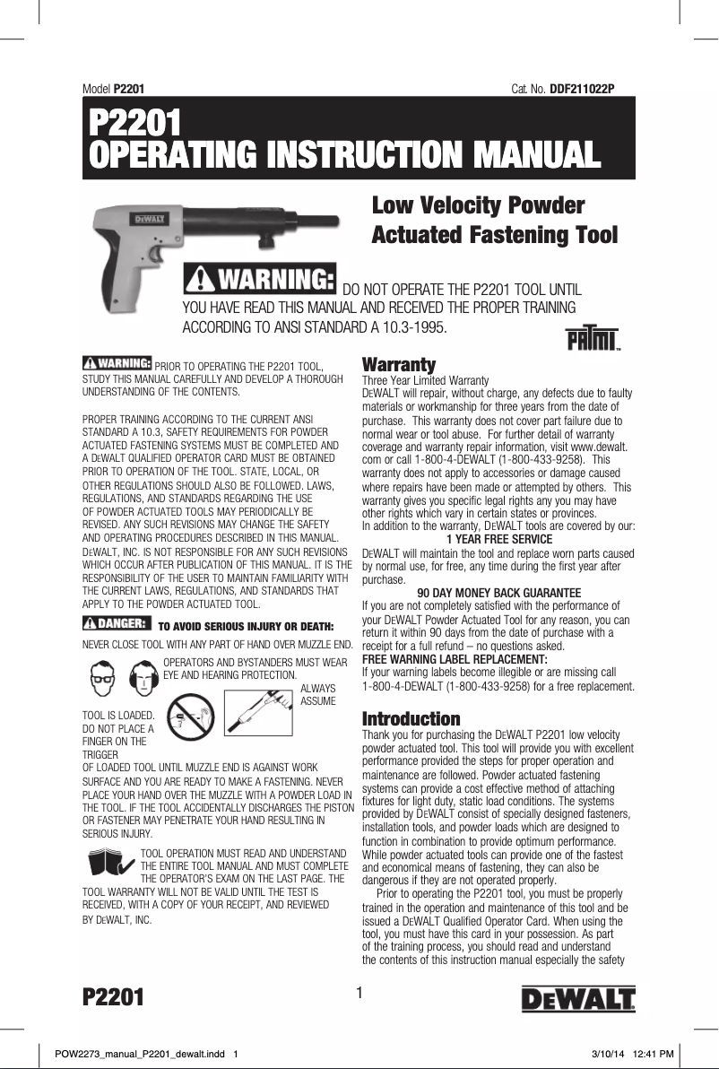 Image de la première page du manuel de l'appareil DDF211022