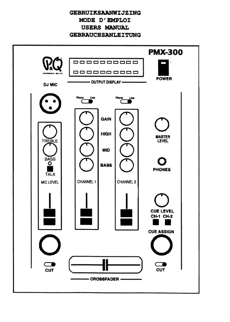 Image de la première page du manuel de l'appareil PMX-300