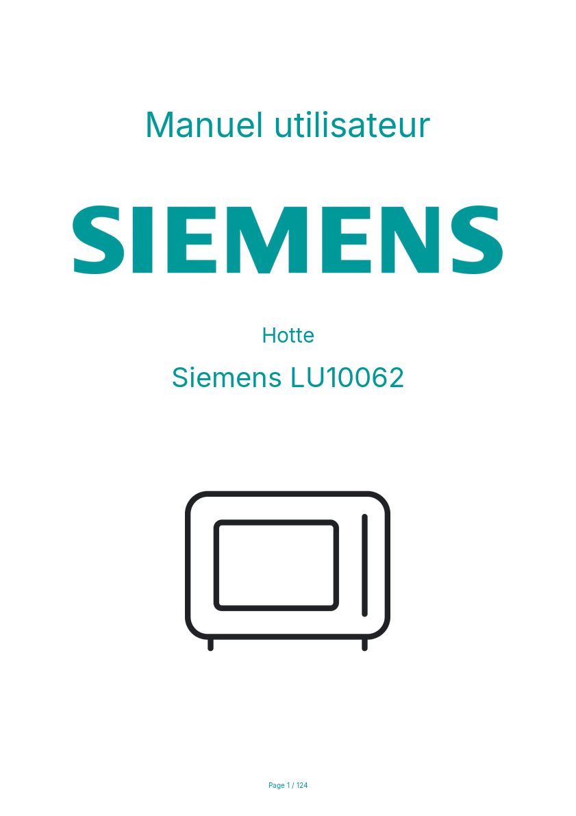 Page n°1 - Manuel utilisateur Siemens LU10062