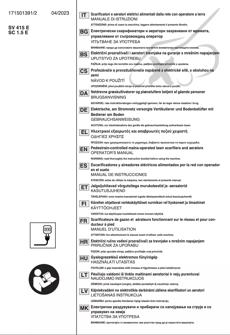 Page 1 de la notice Manuel utilisateur Stiga SV 415 E