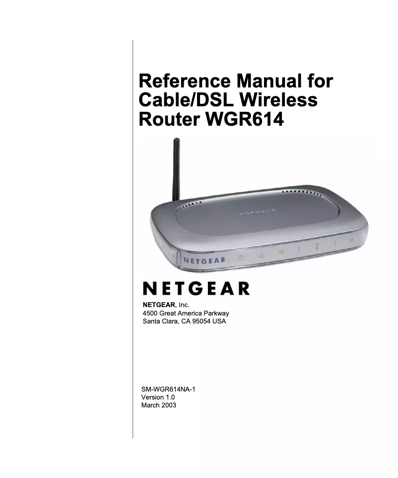 Page 1 de la notice Manuel utilisateur Netgear WGR614v3