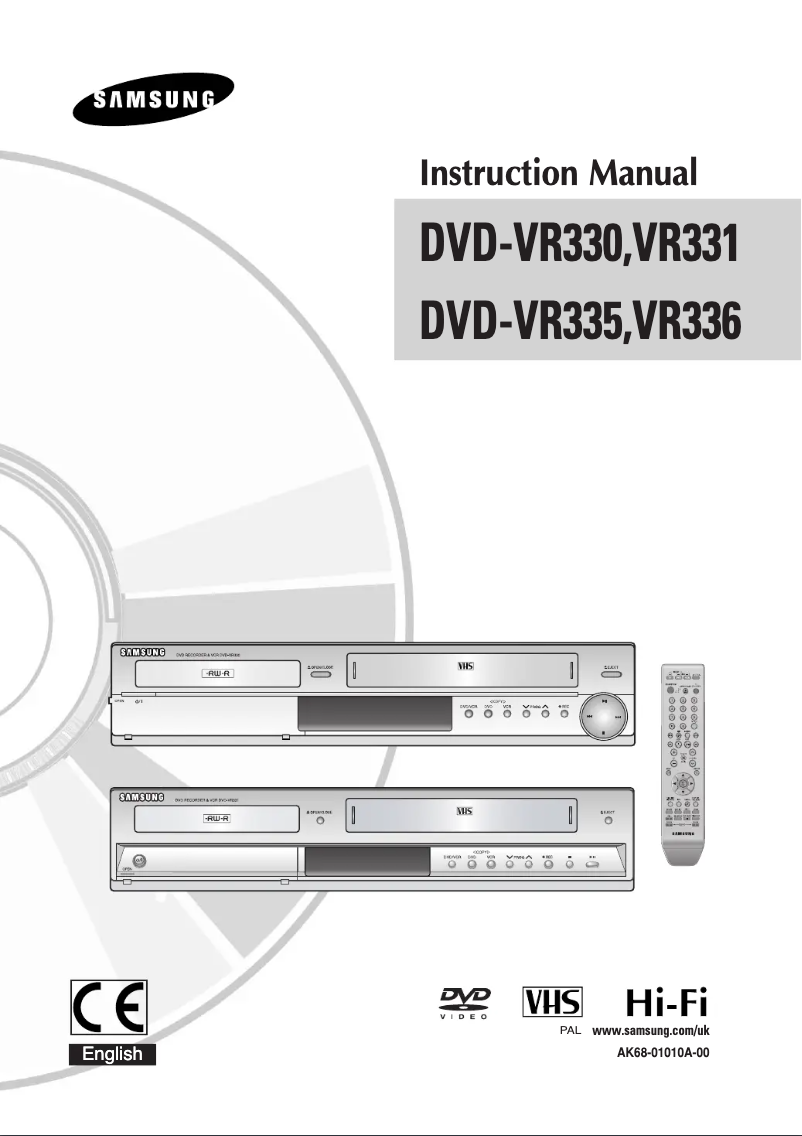 Page n°1 - Manuel utilisateur Samsung DVD-VR330